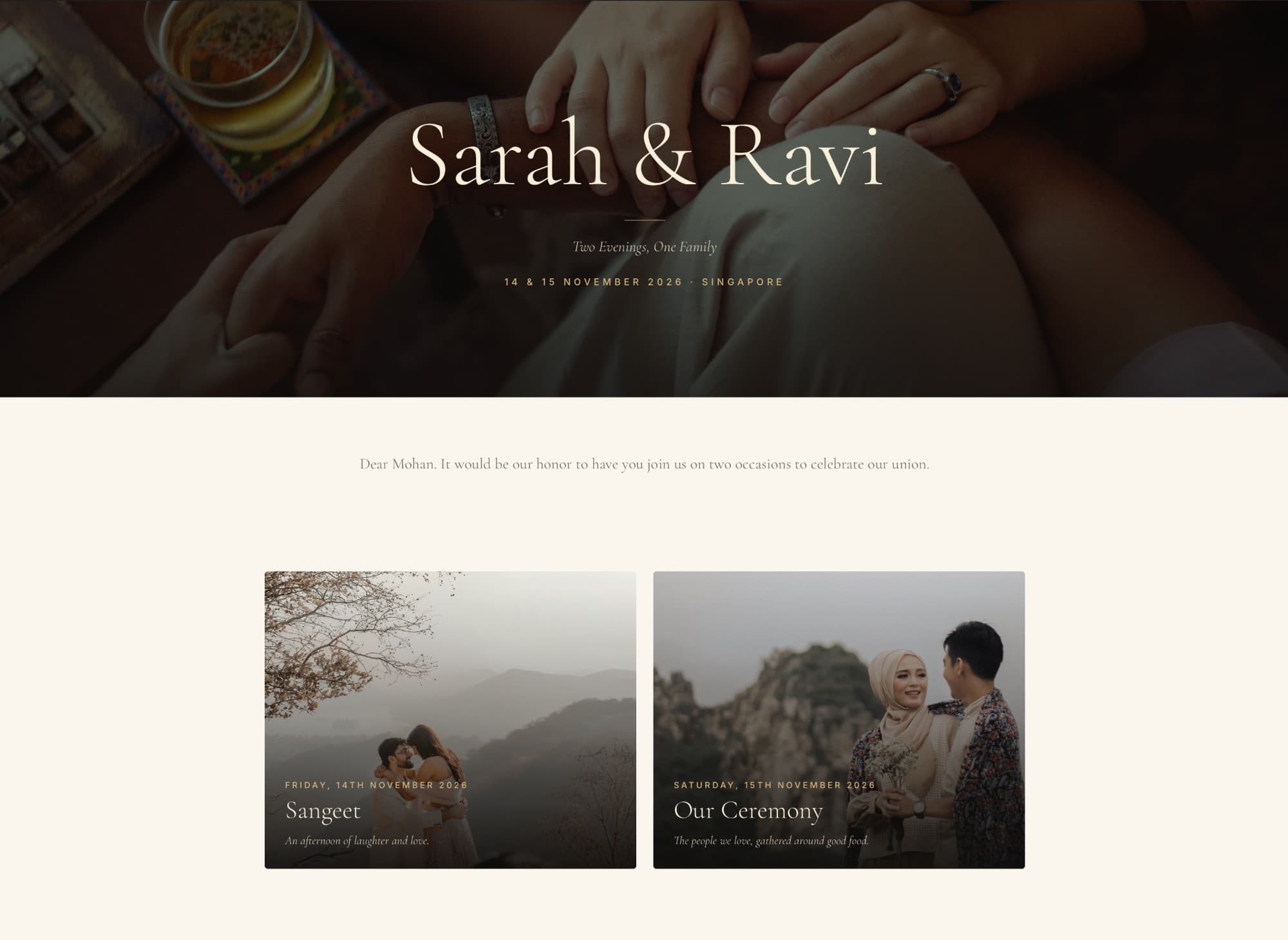 WedLinked combined invitation